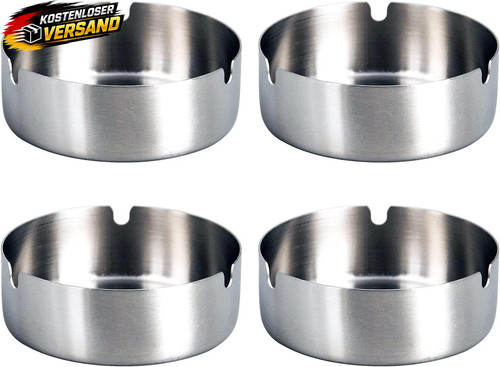 Edelstahl aschenbecher 10cm - edelstahl,