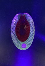 Muranoglas Kaleidoskop-Effekt Prisma Aschenbecher; Murano Mandruzatto Sommerso;