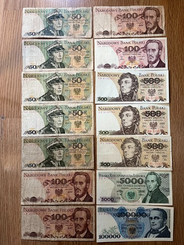Polen 100 500 5000 100000 - 500,