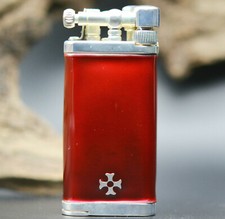 Sillems ITT IM Corona Old Boy rot  Emaille 925er Sterling Pfeifen Feuerzeug 