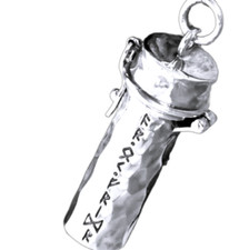 925 Silber Wikinger Phiole ar  ok fridr Kapsel zum öffnen Runen Wikingersegen