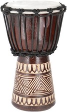 Holztrommel, Percussion Rhythmus Klang Instrument, (Djembe) mit Schnitzereien i