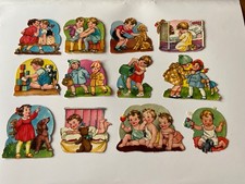 Alte Oblaten Glanzbilder Kinder  PZB 1332 Chromos  Victorian Scraps die cut