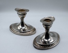 S-1441 Bezaubernde Kerzenständer, Set 2 Stück, versilbert Antik England