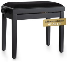 Klavierbank Klavierstuhl Pianobank Höhenverstellbar Hocker Schwarz matt