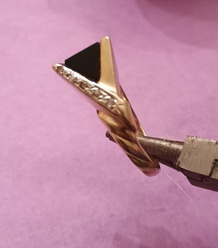 14k mid century - 14k, onyx