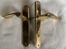 Messing Drückergarnitur  massiv Messing 22 cm lang m Gebrauchsspuren s Fotos