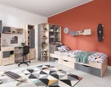 Jugendzimmer Kinderzimmer komplett DAVIS Set C Eckschrank Schreibtisch Bett