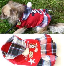 Hunde Hündin süßes Kleidchen Kapuze mit Bommel Hundebekleidung klkxde