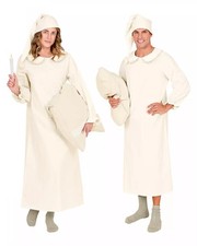 Altweißes Kostüm Nachthemd mit Mütze
