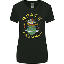 Space Drummer Drumming Astronaut Drum Damen breiter geschnittenes T-Shirt