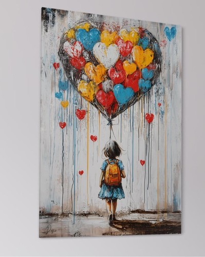 Leinwand bild balloon girl - bild,