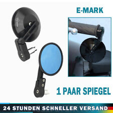 1 Paar Motorrad Lenkerendenspiegel Lenker 7/8'' Schwarz Blau Glas E-geprüft 24