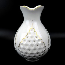 Original Meissen Porzellan Vase Großer Ausschnitt Weiss Golddekor 1. Wahl 18,5cm