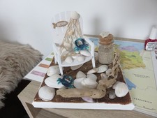 Deko, Ostsee, Sand, Strand, Muscheln, Stuhl, Glas, Krabbe, Meer