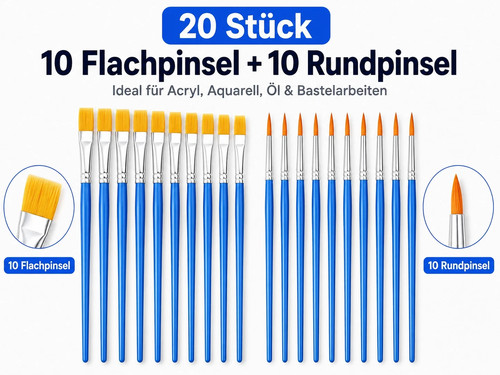 Pinselset flachpinsel fein - flachpinsel,