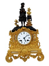 Antike Uhr Französische Ormolu Seide Hänge Glocke Schlag Kaminuhr