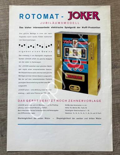 Original werbeprospekt rotomat - werbeprospekt,
