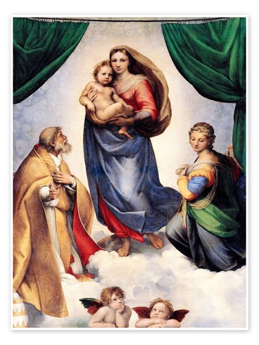 Poster sixtinische madonna - sixtinische,