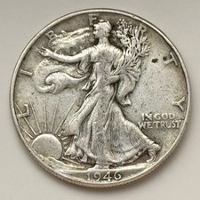 1/2 Dollar Half Dollar 1946 USA Walking Liberty Silber Km#142