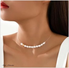 Damen Halskette Perlen Herz Gold Anhänger Frau Schmuck Feine Kette Frau Set 2Stk