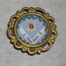 schöne alte Reliquienkapsel Reliquienkartusche Klosterarbeit innen mit Siegel