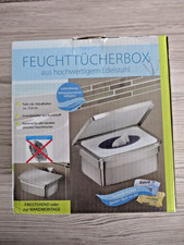 Feuchttücherbox in OVP, Edelstahl Rostfrei, matt, Freistehend oder Wandmontage