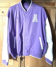 Cooler Blouson College-Jacke ADIDAS Originals Gr. XL Oversized Purple Weiß Neu!