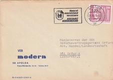 DDR, Brief  mit Maschinenstempel APOLDA "Hausrat ausreichend versichern..."