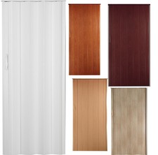Falttür Schiebetür H. 202 cm B. von 85 bis 109 cm mit Verriegelung 6 Farben st3