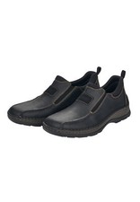 Rieker Herren  Halbschuhe Businessschuhe Leder Schuhe 05363-00 schwarz extra Wei