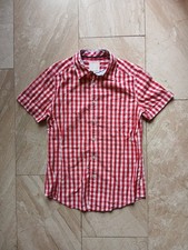 Esprit Bluse Gr. S/36 Slim Fit kariert Damen rot-weiß NEUWERTIG kurzarm Shirt