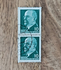 2 Briefmarken 1961 DDR  Walter Ulbricht  10 Pfennig gestempelt grün