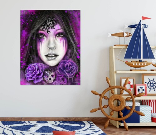 Schädel lila rose c4493 - 3d,