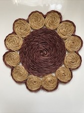 70er Jahre Vintage Untersetzer Tischset Platzmatte Bast Sisal braun 20 cm