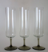 3 feine Sektflöten Kristall