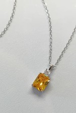 925 Silber Halskette Citrin Ankerkette Chain 46cm x 1,5mm 3,8g PL