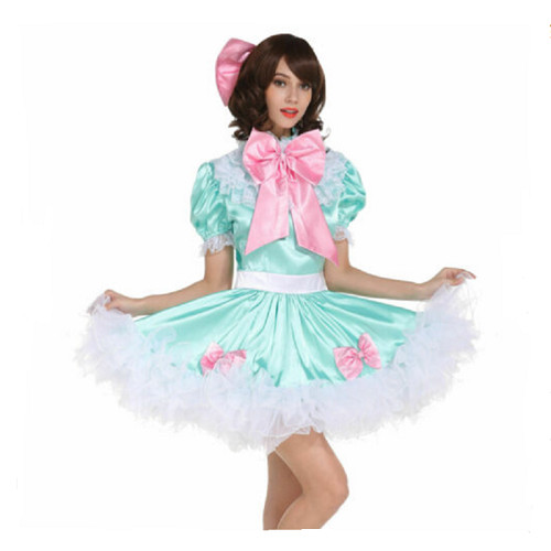 Sissy girl maid lockable green - maid,