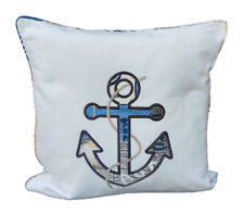 Kissenhülle Kissenbezug Landhaus Dekokissen maritim Anker Paspel 40x40xm Neu TOP