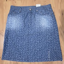 Deerberg Rock Jeansrock Denim blau Blümchen Gr. 42 NEU