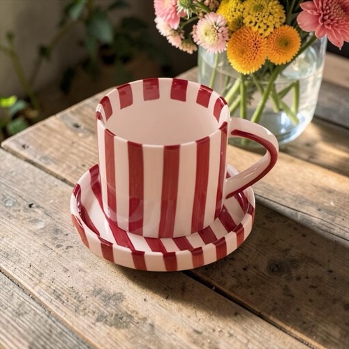Tasse gestreift 200 kaffee - gestreift,