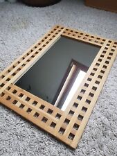 Großer Massivholz Wandspiegel Hängespiegel Holzrahmen Natur geölt Dekospiegel...