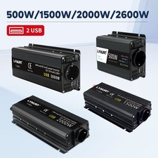 Auto 500W 1500W 2000W Spannungswandler 12V auf 230V Wechselrichter mit 2USB Trip