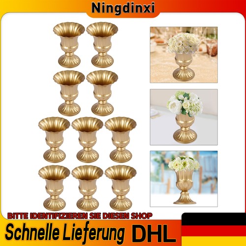 Golden metall vase - metall,