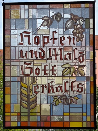 Fensterbild hopfen und malz - fensterbild,