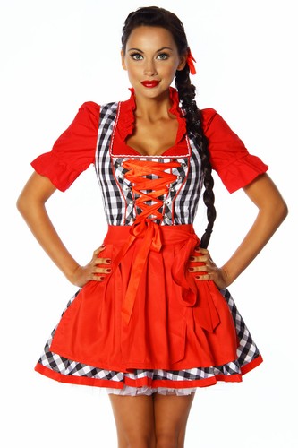 12106 damen dirndl kostüm rot - 12106,