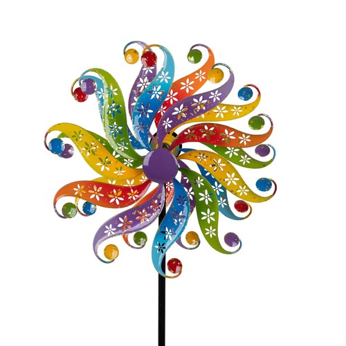 Windrad gartenstecker flowers - gartenstecker,