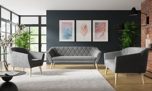Modernes velours sofa - velours, 3