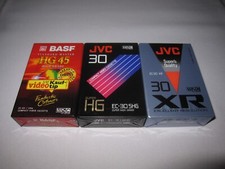 3 x Leerkassetten VHS C Compact Video Cassette BASF / JVC