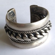 Massiver 277g 800-er Silber Beduinen-Armreif mit Punze, antikes Sammlerstück